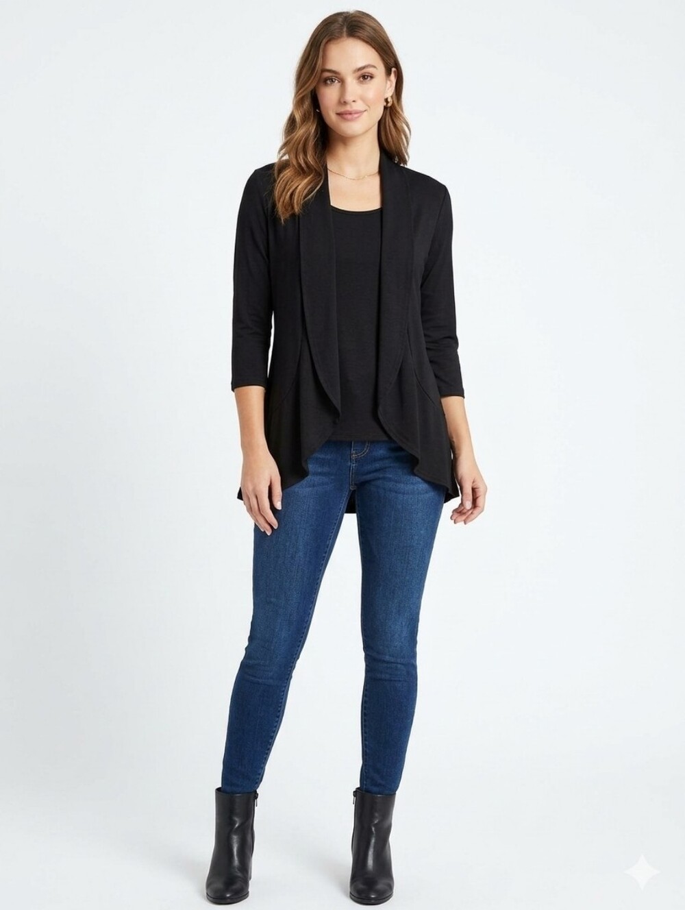 SNOWFLAKE NEW YORK black Peplum Open Front Cardigan Size L/XL
